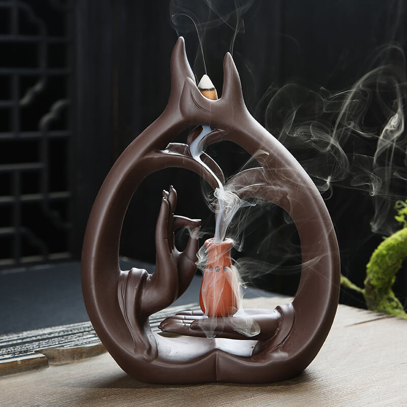 Purple sand citron reverse-flow incense burner
