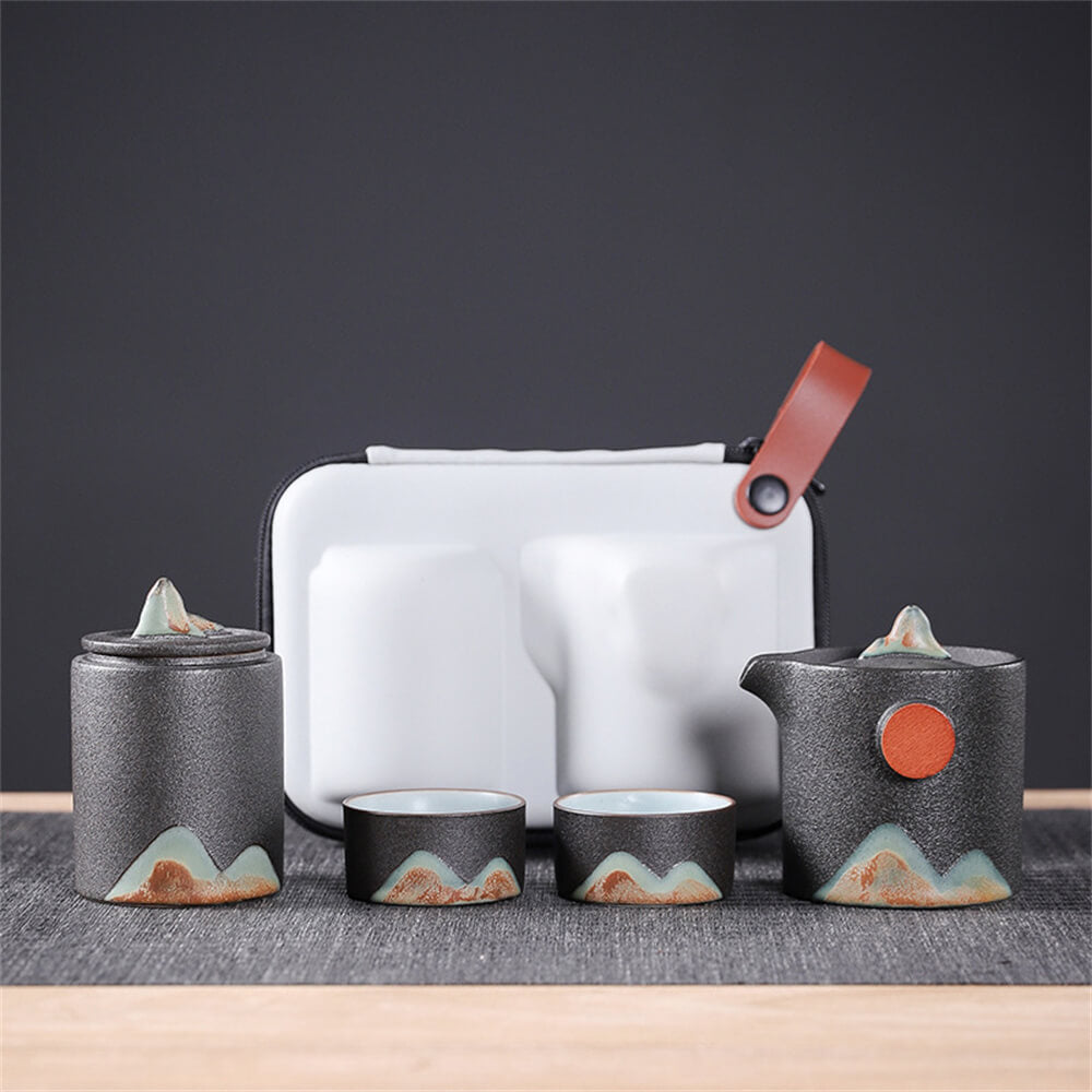 Overlapping remote mountain travel Kung fu tea set