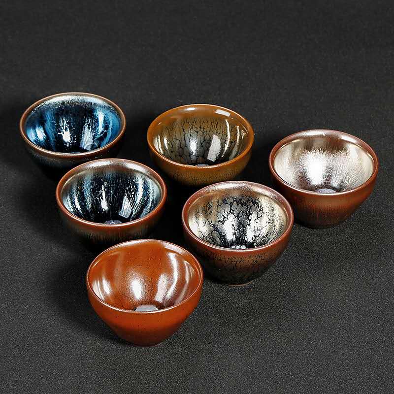Six - Color Jian-Ware Teabowl Tea Cup Set