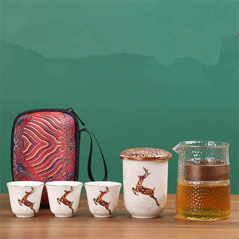 Blessing Of Deer One Pot Of Three Cups Tea Set