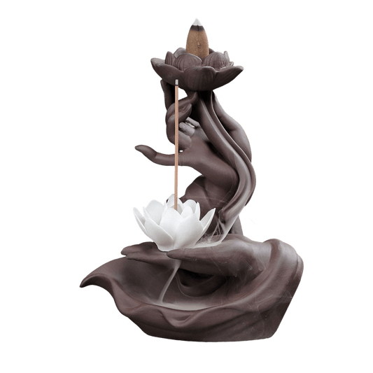 Buddhist hand back flow incense burner