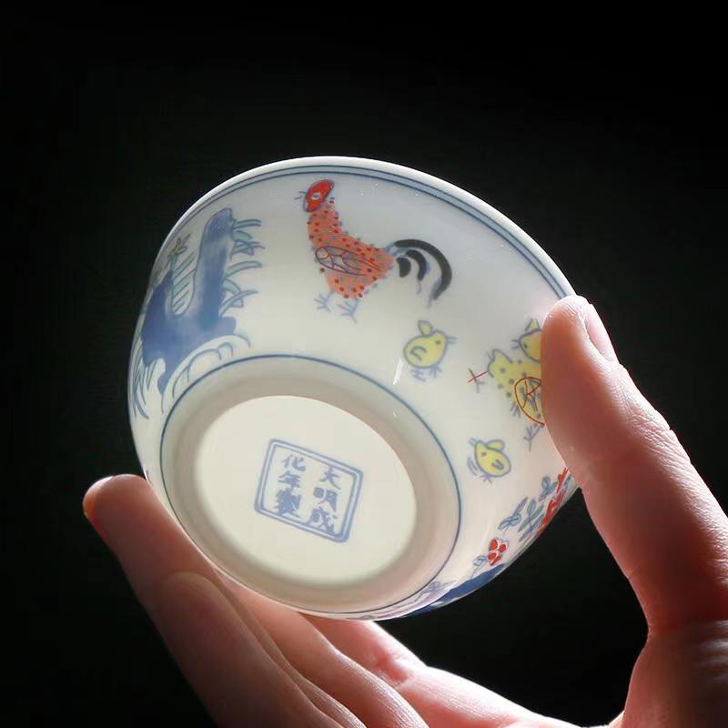 Hand Painted Chicken Cup