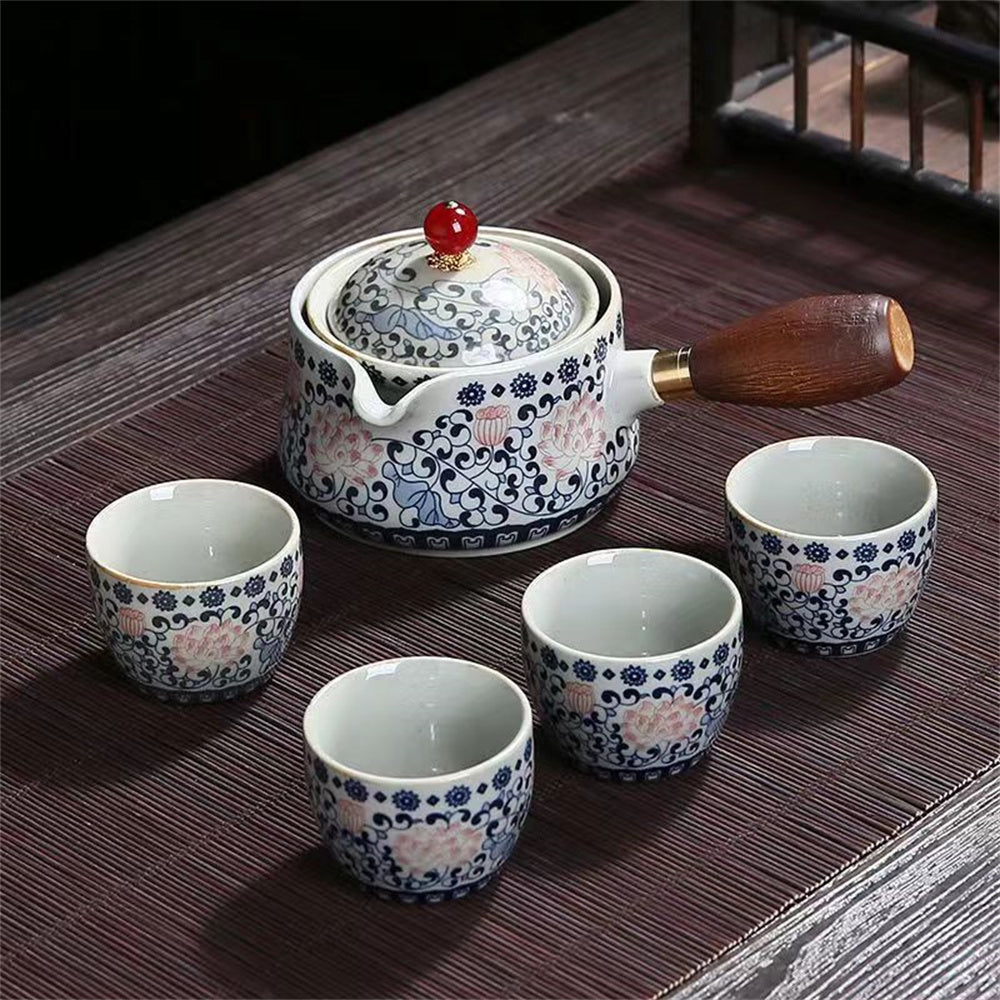 Vintage Lotus Swinging Teapot Travel Tea Set