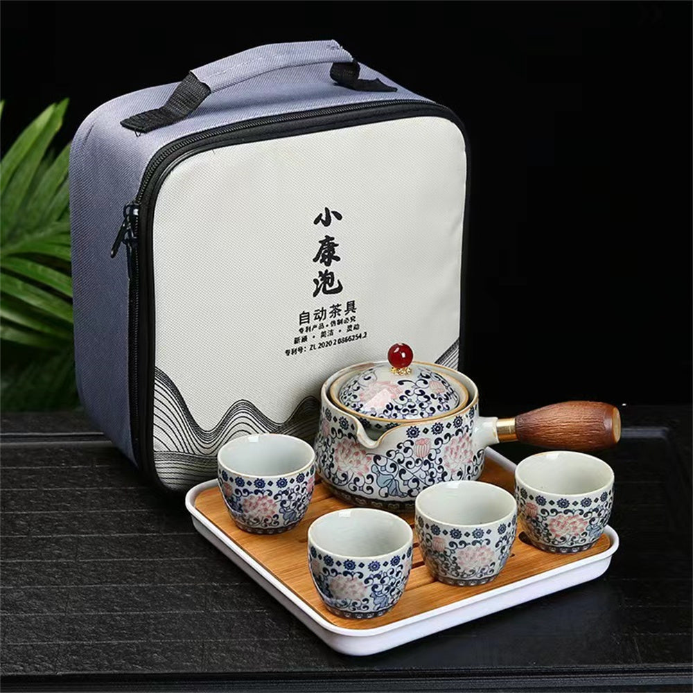 Vintage Lotus Swinging Teapot Travel Tea Set