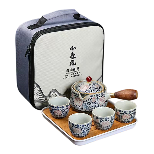 Vintage Lotus Swinging Teapot Travel Tea Set
