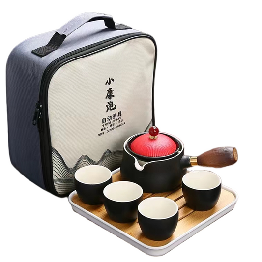 Opportunity Knocks Swinging Teapot Travel Tea Set