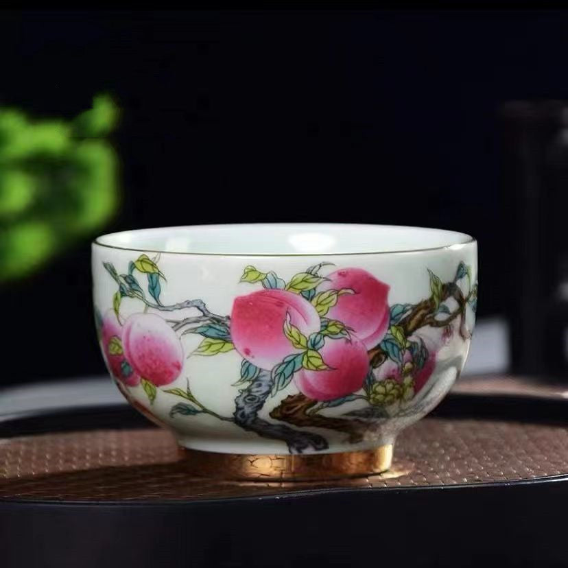 Nine Peach Auspicious Cup
