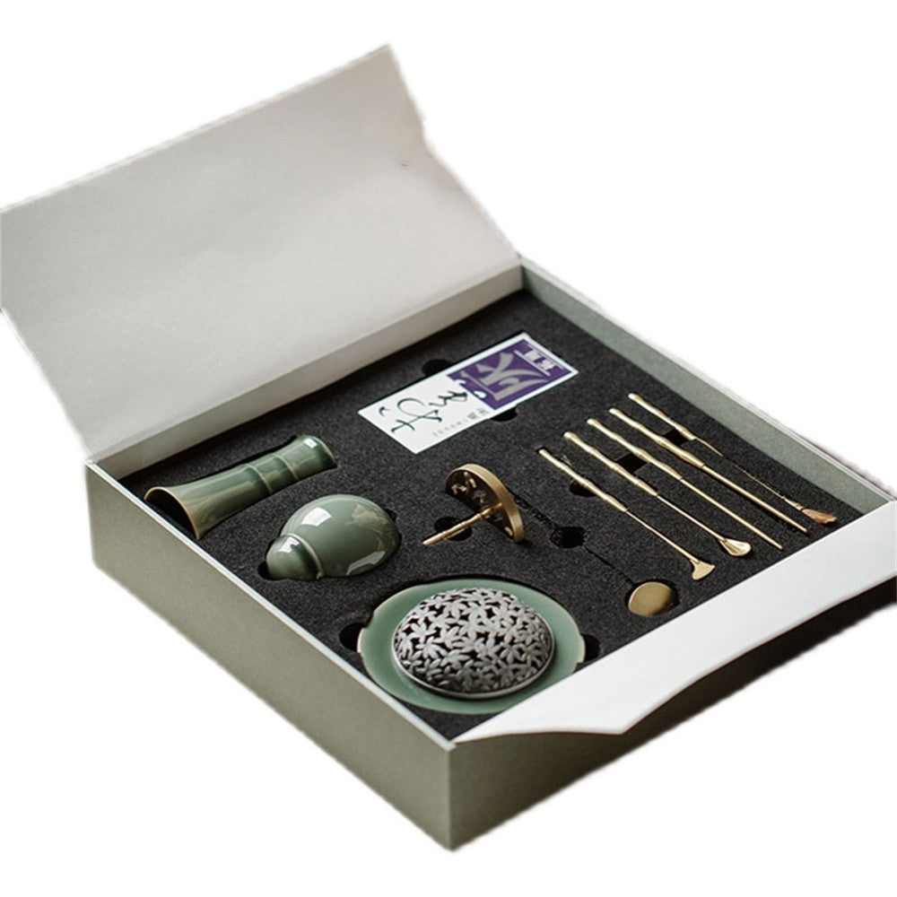 Three Tripod Incense Burner Fragrant Seal Suit