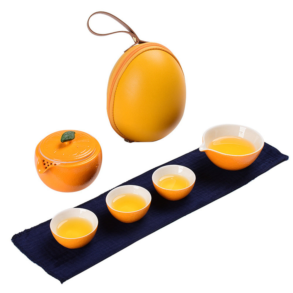 Tangerine Auspicious Tea Set