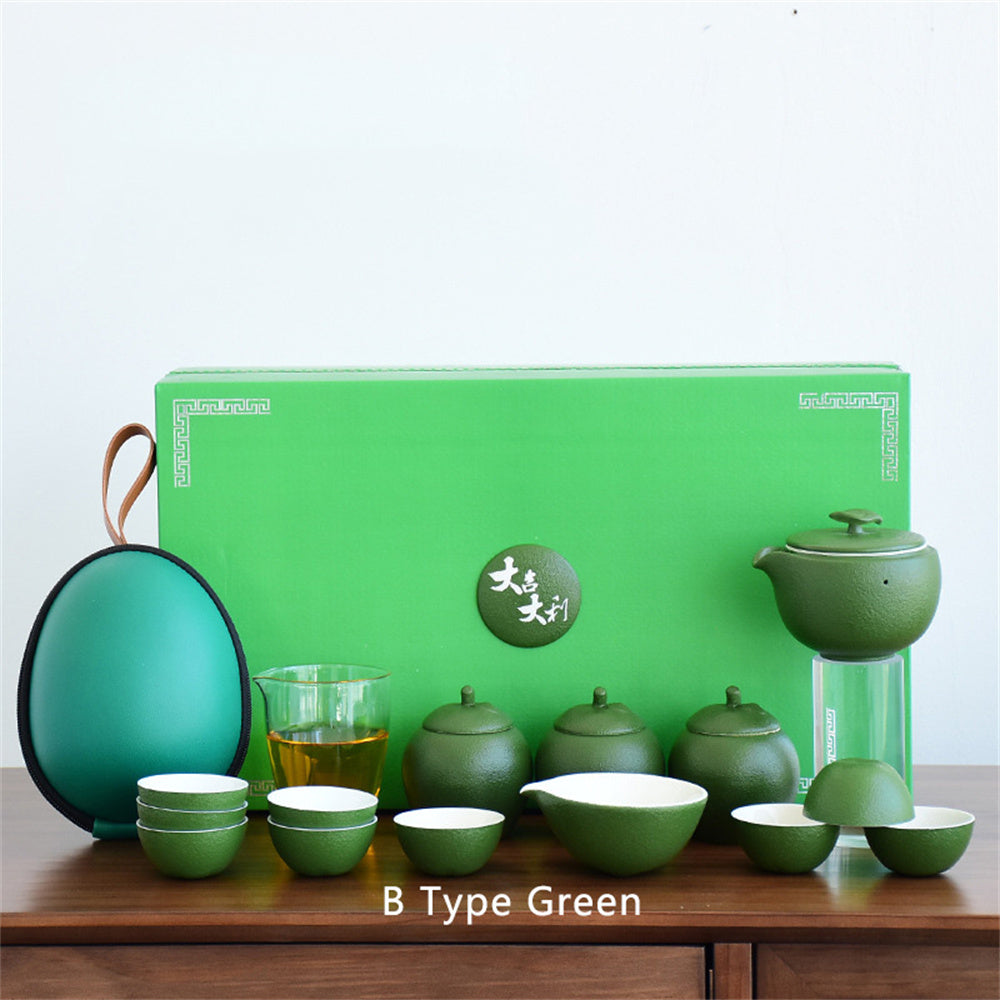 Tangerine Auspicious Tea Set