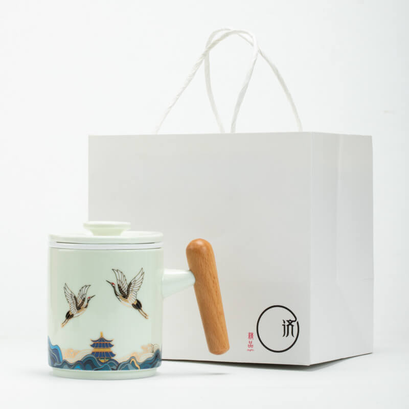 Cranes Fly Ceramic Office Cup