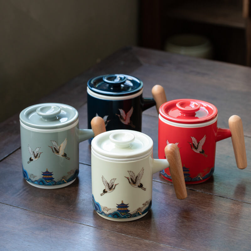 Cranes Fly Ceramic Office Cup