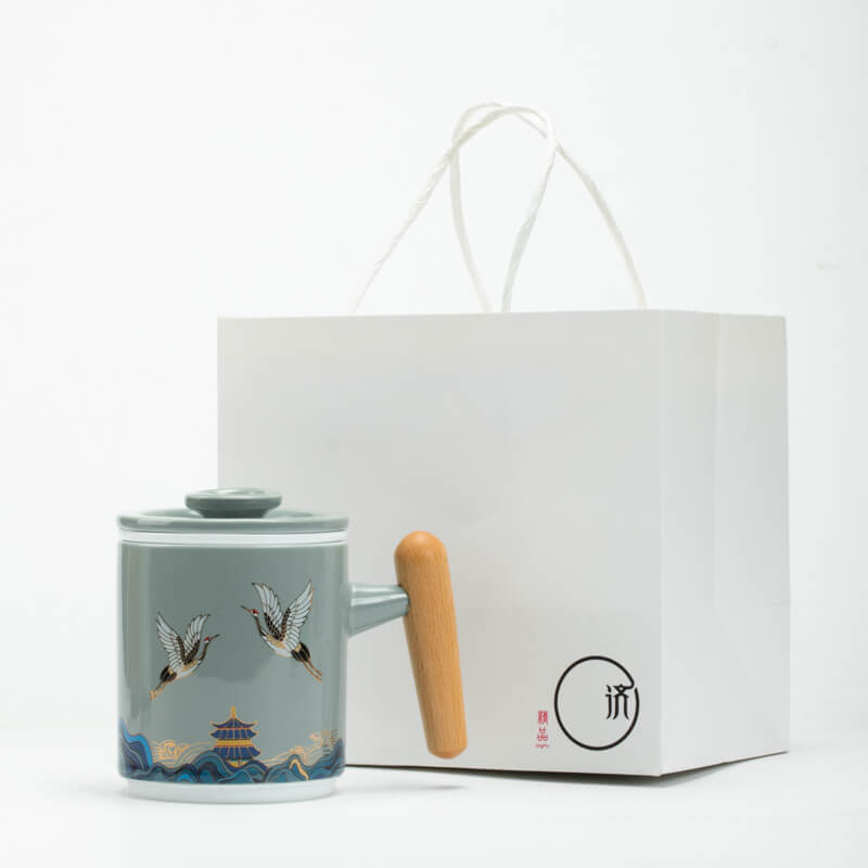 Cranes Fly Ceramic Office Cup
