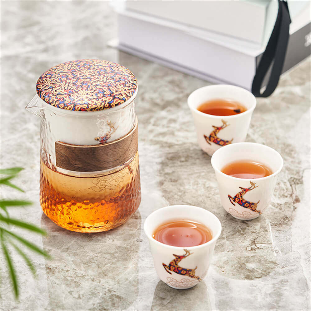 Blessing Of Deer One Pot Of Three Cups Tea Set