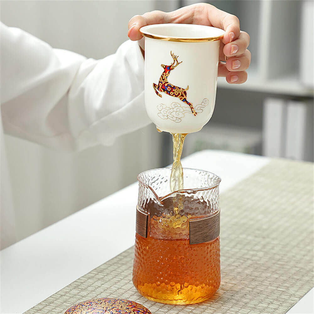 Blessing Of Deer One Pot Of Three Cups Tea Set