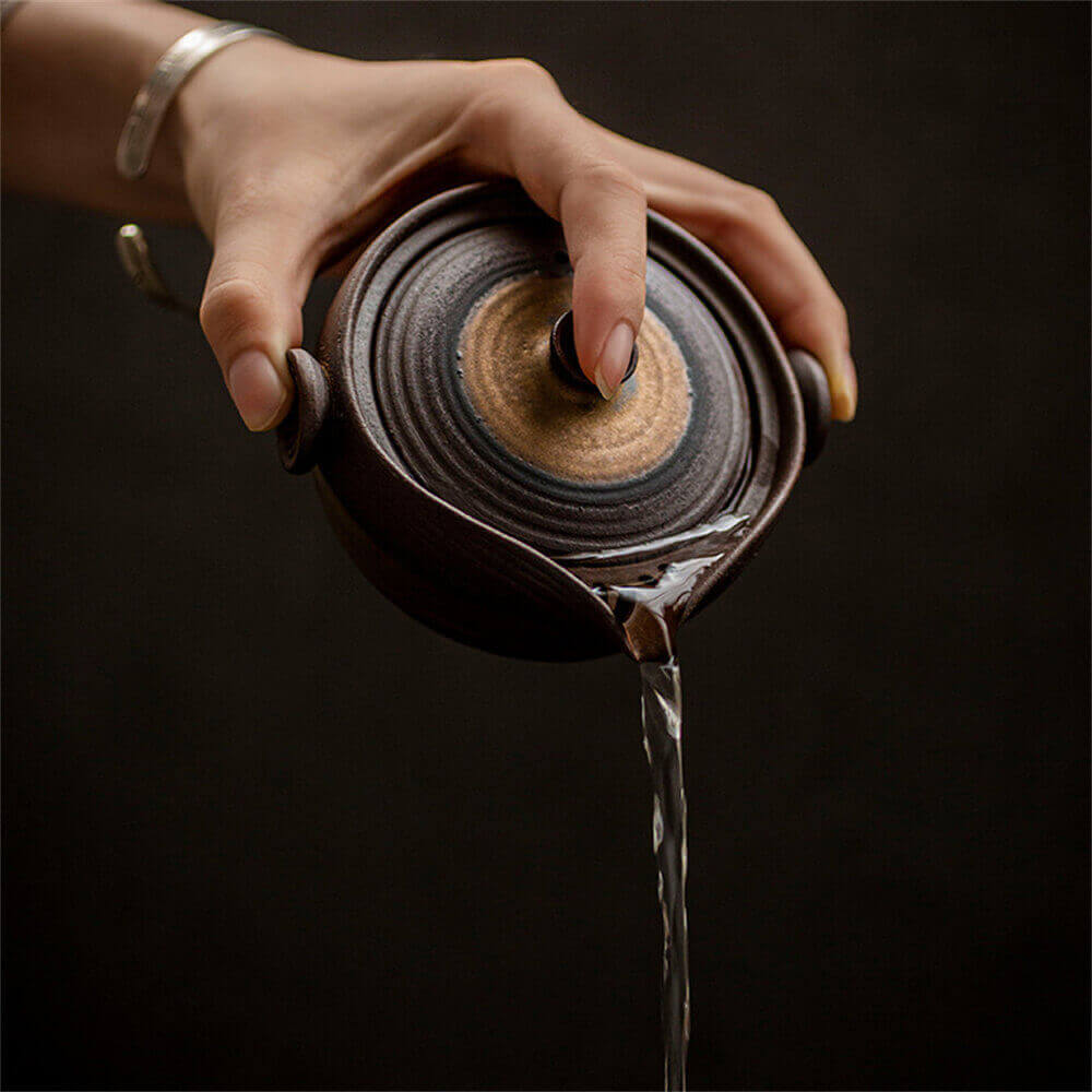 Ceramic Lotus Traveling Tea Set