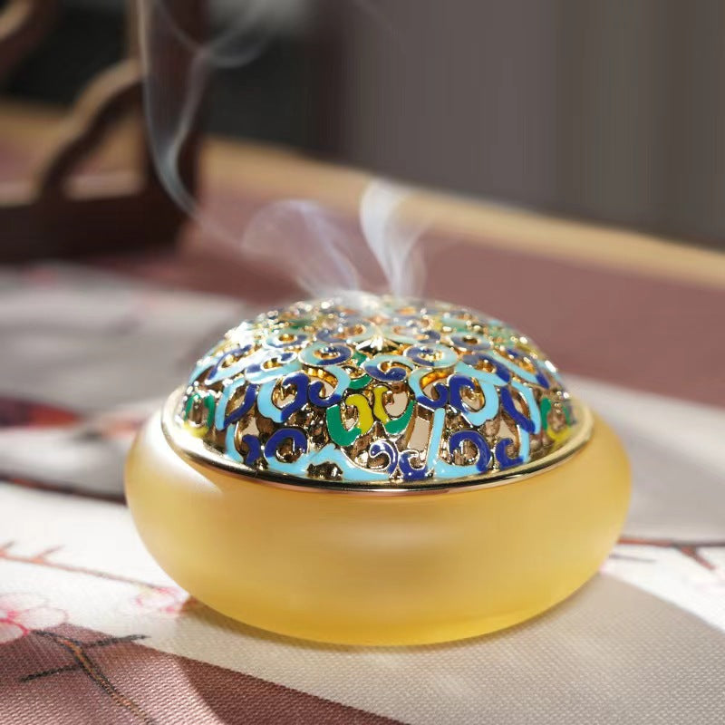 Cloisonne Gilt Ancient Glass Incense Burner