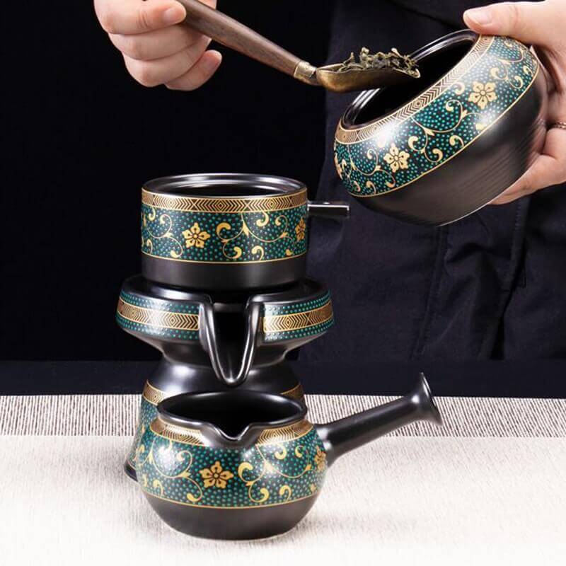 9Pcs Retro Gilding Procelain Teaware Set