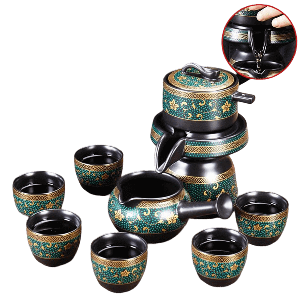 9Pcs Retro Gilding Procelain Teaware Set