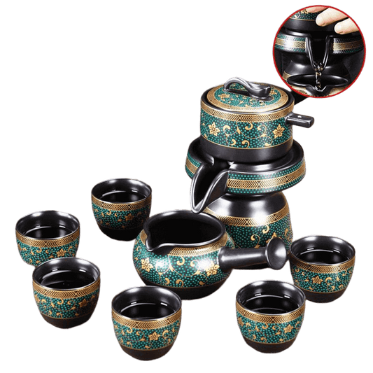 9Pcs Retro Gilding Procelain Teaware Set