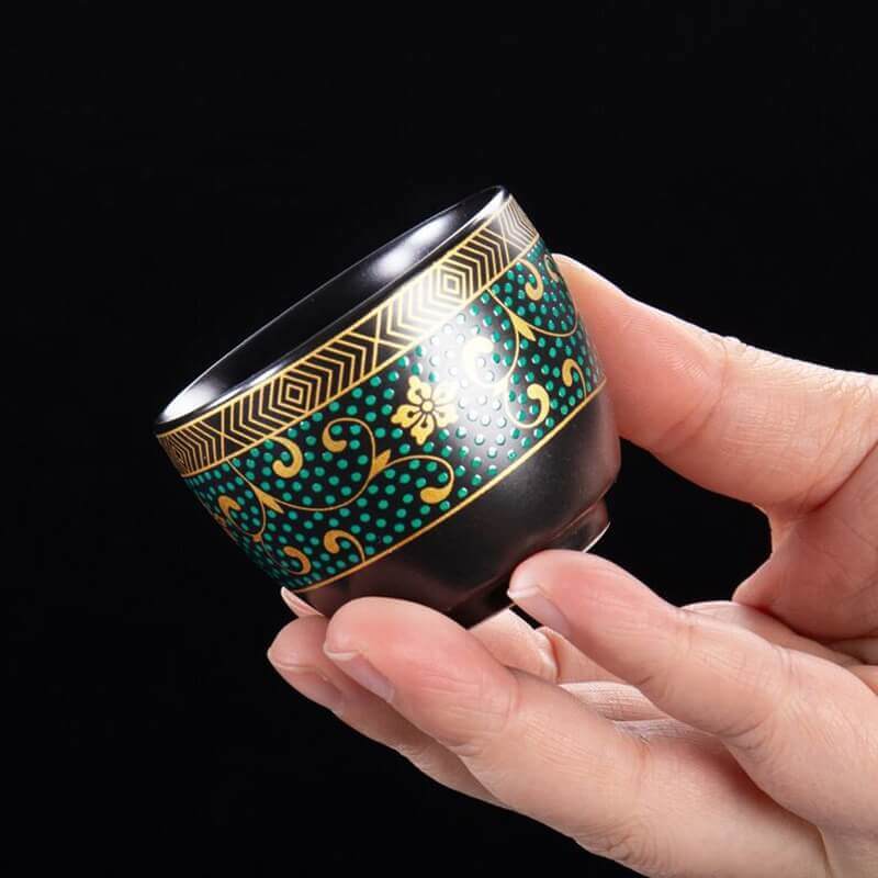 9Pcs Retro Gilding Procelain Teaware Set