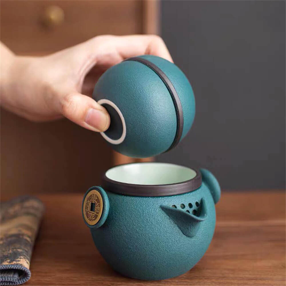 Penguin Treasure One Pot Of Two Cups Travel Tea Set