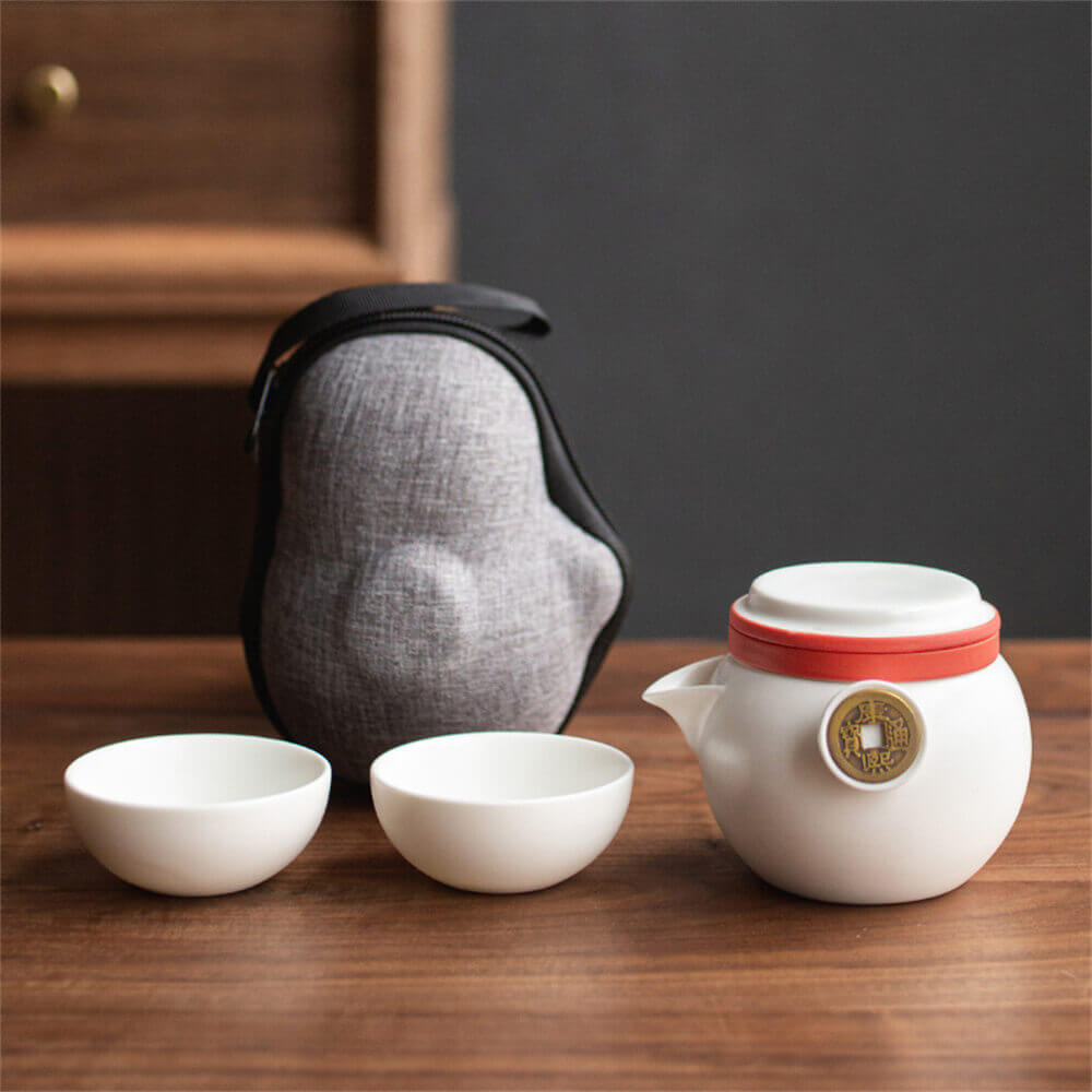 Penguin Treasure One Pot Of Two Cups Travel Tea Set
