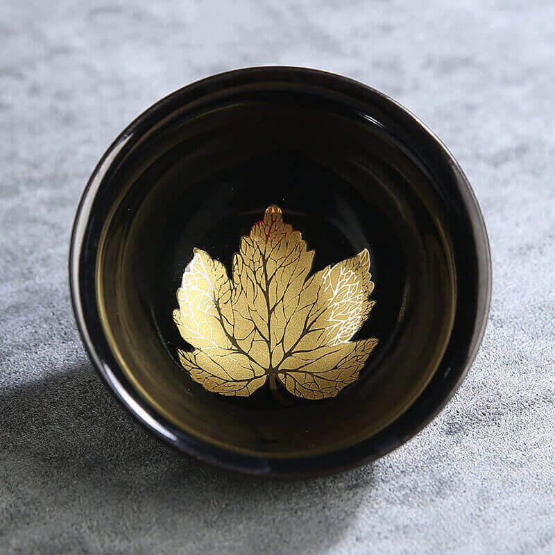 Golden leaf Traditional Kiln Change Ceramic Teacup