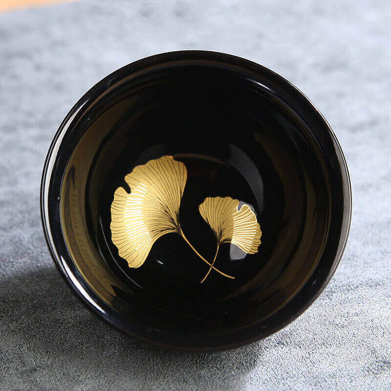 Golden leaf Traditional Kiln Change Ceramic Teacup