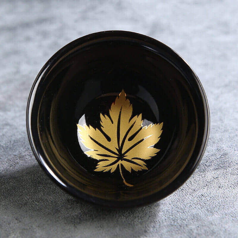 Golden leaf Traditional Kiln Change Ceramic Teacup