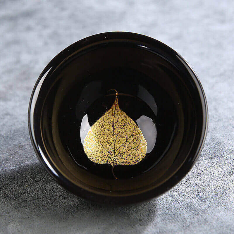 Golden leaf Traditional Kiln Change Ceramic Teacup