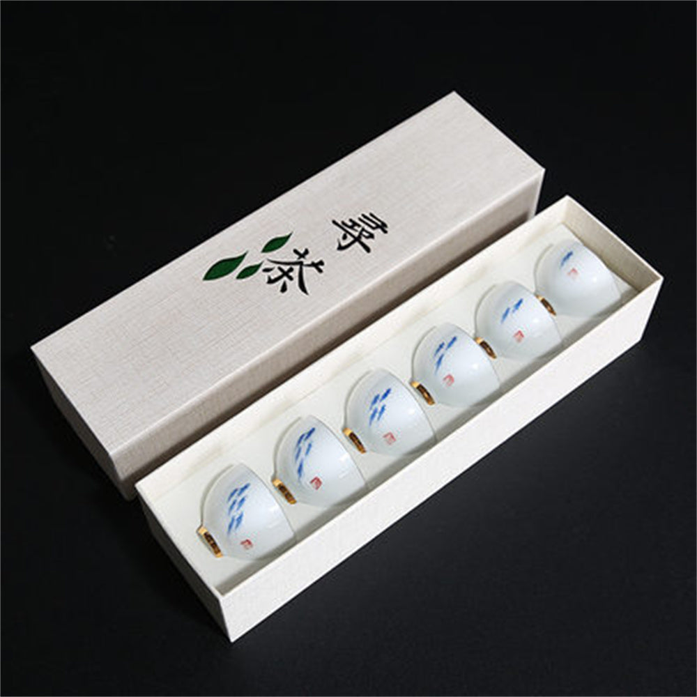 Hand Painted Lotus Rhyme Teacup Set