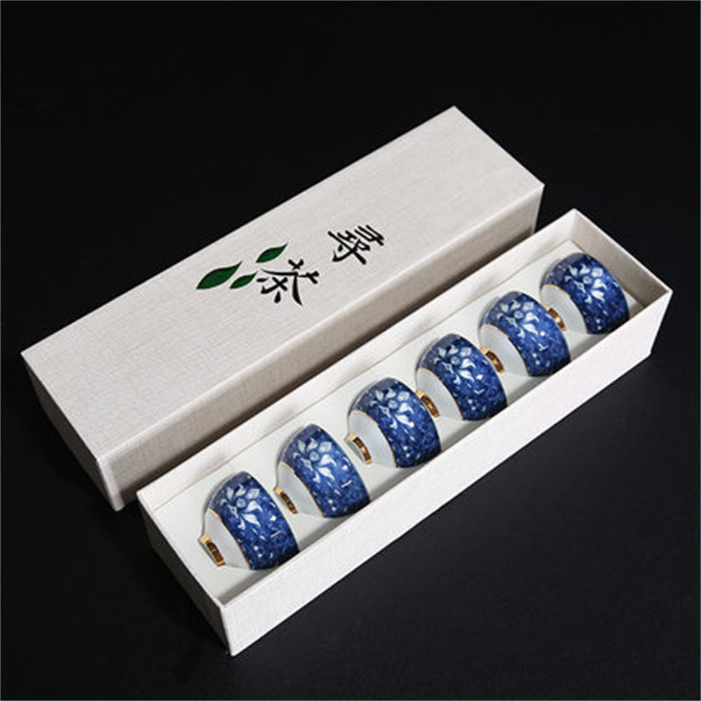Hand Painted Lotus Rhyme Teacup Set