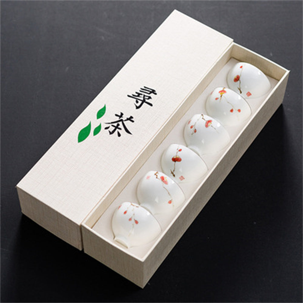 Hand Painted Lotus Rhyme Teacup Set