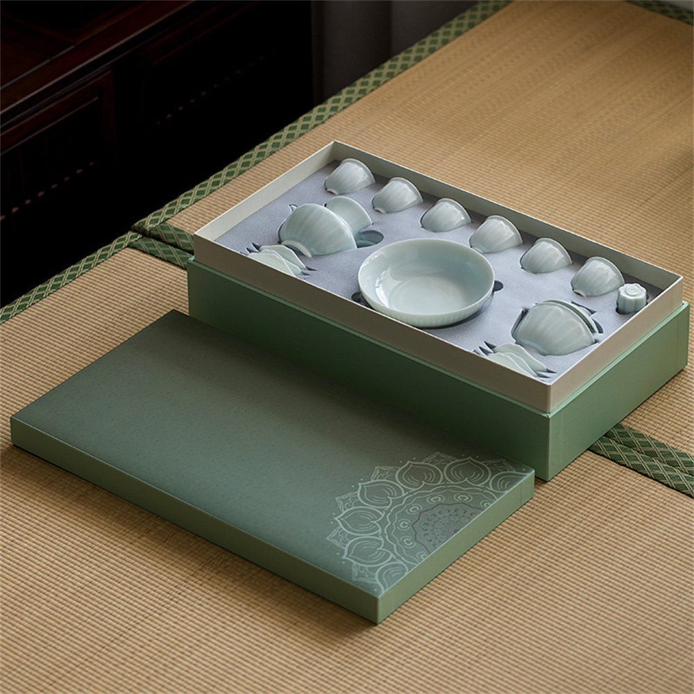 Blue shadow lotus tea set