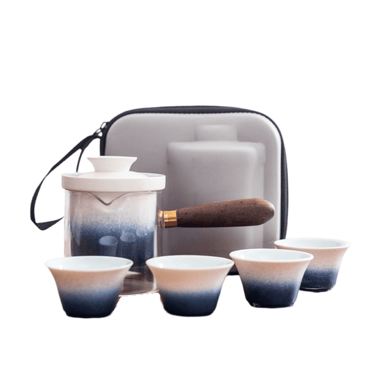 Simple Kung Fu Tea Set with Glass Side Handle