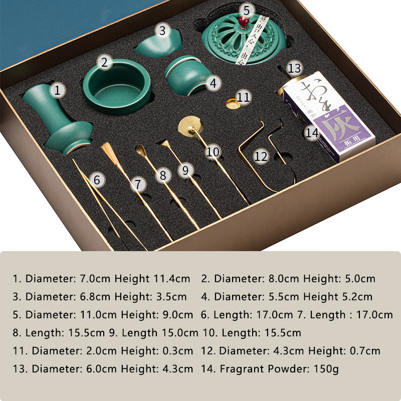 Peacock Green Incense Set