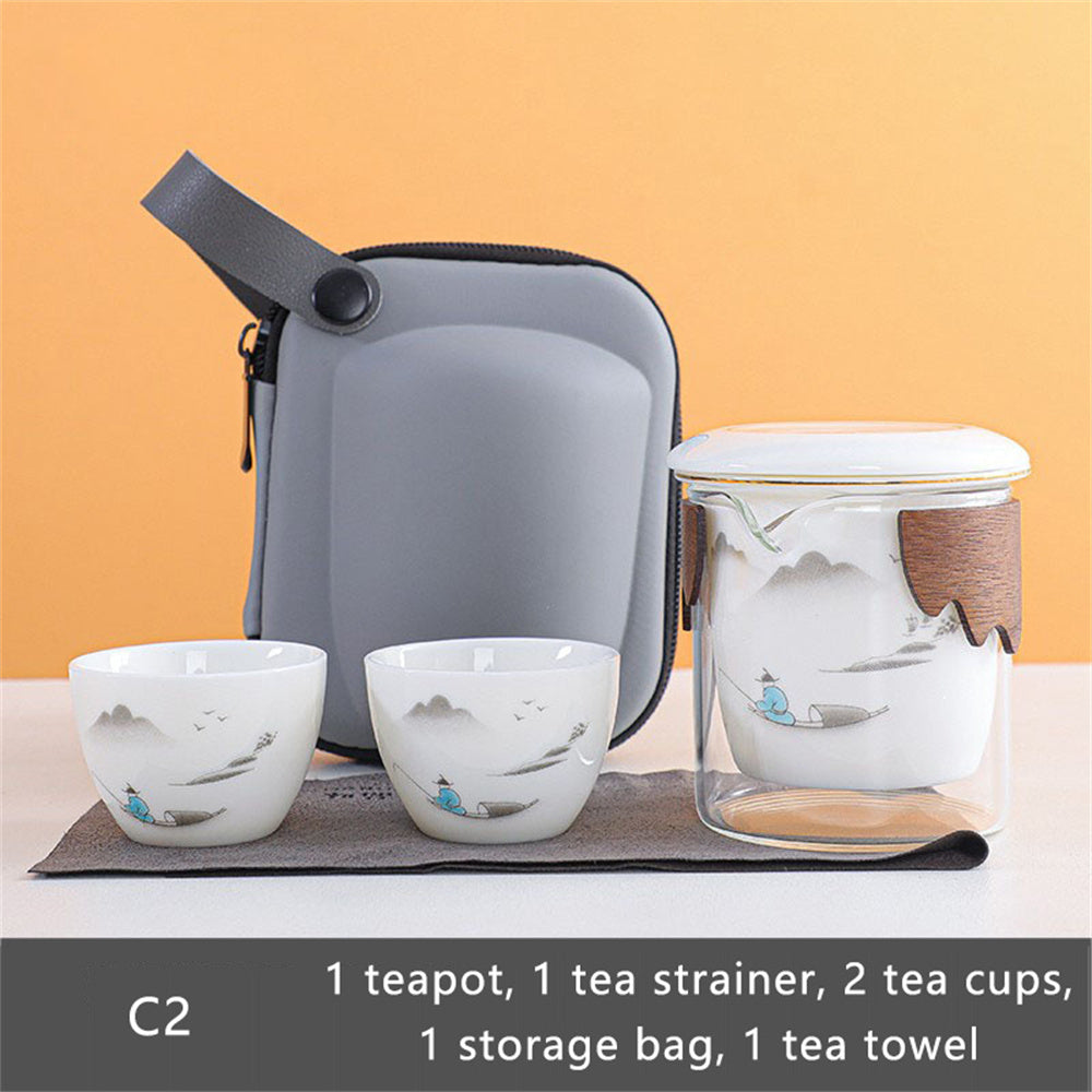 Gold Jade Travel Tea Set