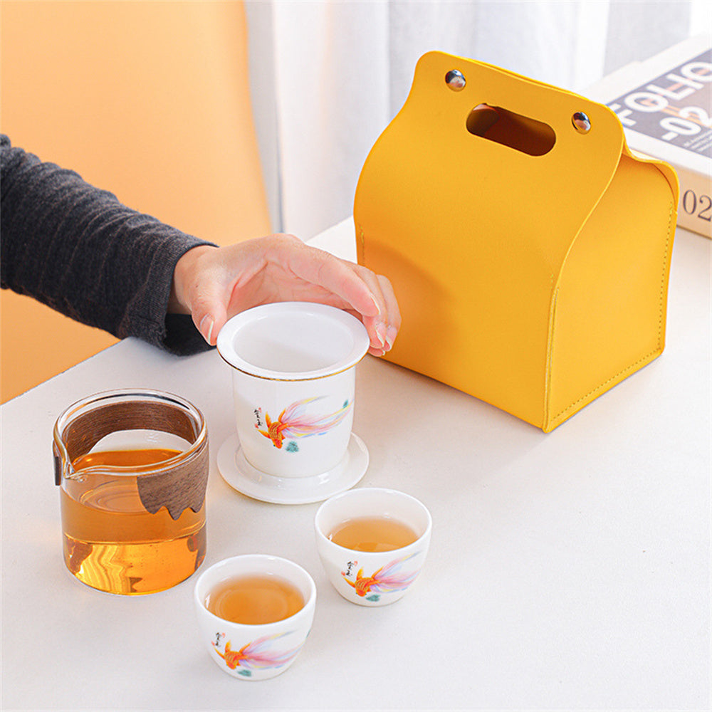 Gold Jade Travel Tea Set