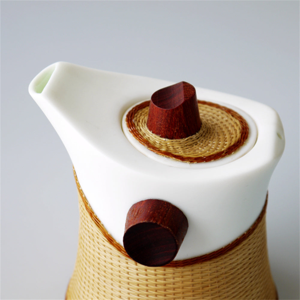 Bamboo Buckles Porcelain of White Bamboo Style Set