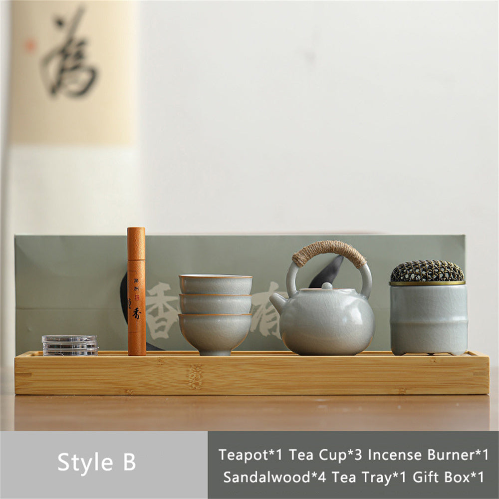 Quiet Ru Kiln Incense Tea Set