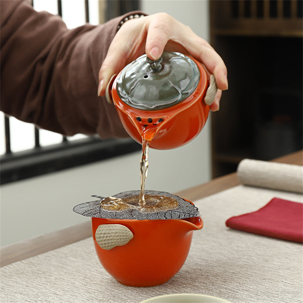 Peanut Persimmon Travel Tea Set