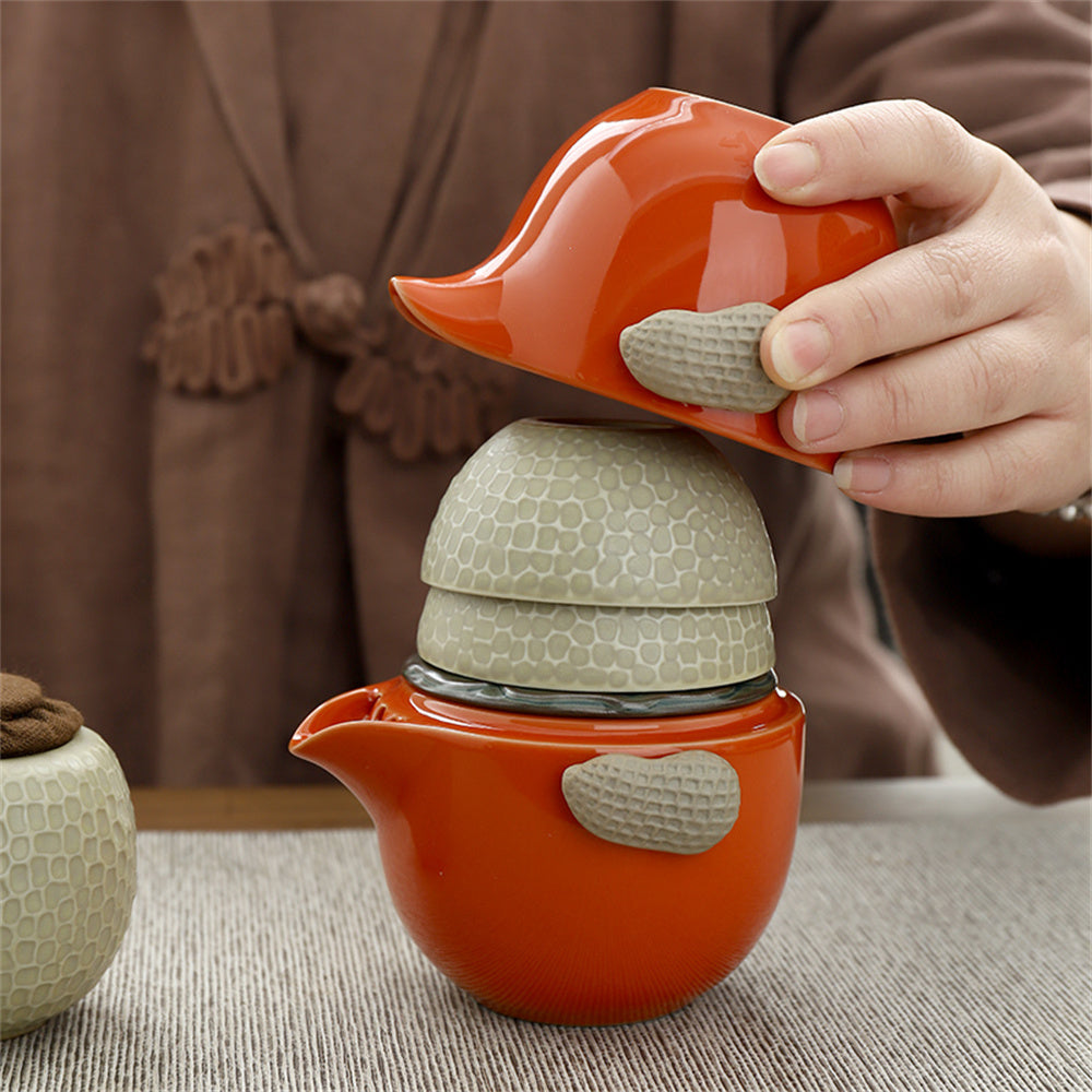 Peanut Persimmon Travel Tea Set