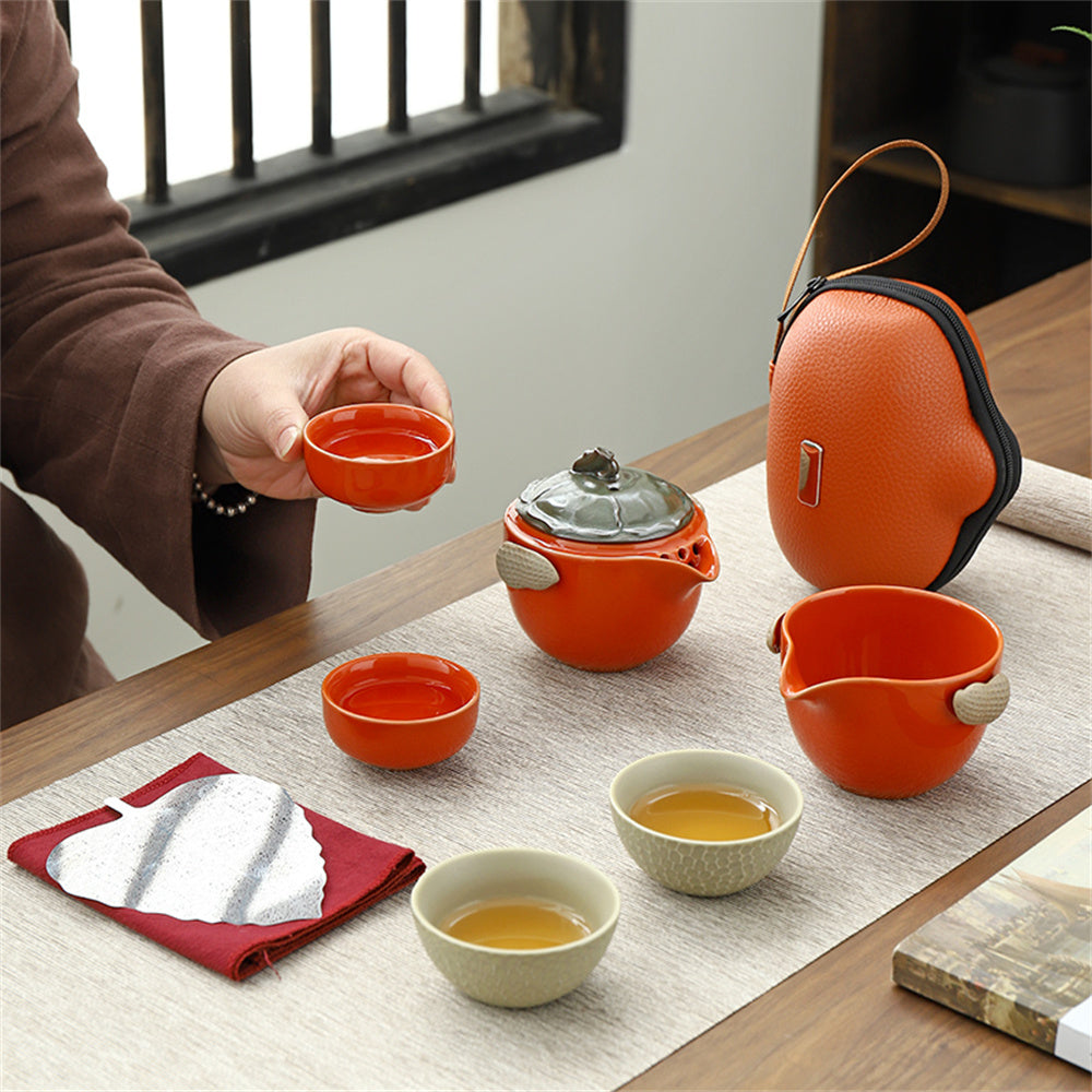 Peanut Persimmon Travel Tea Set