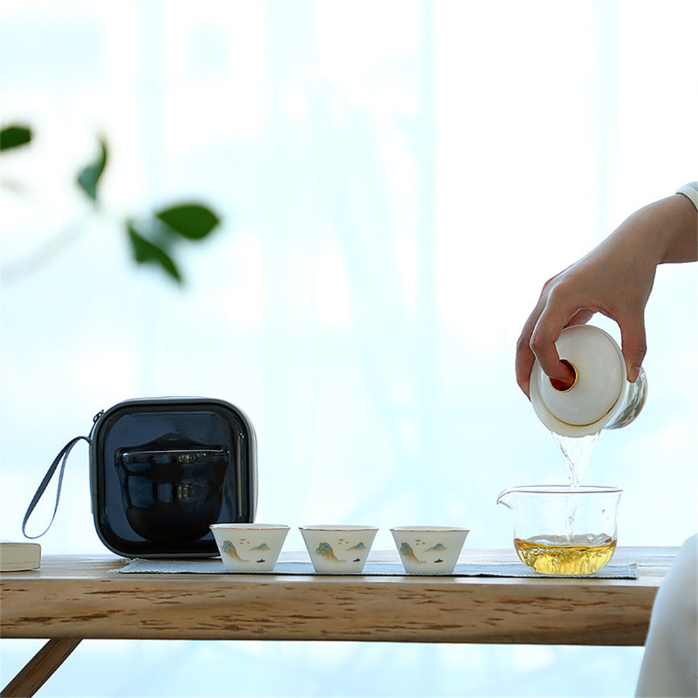 Rivers and Mountains Gaiwan Travel Tea Set