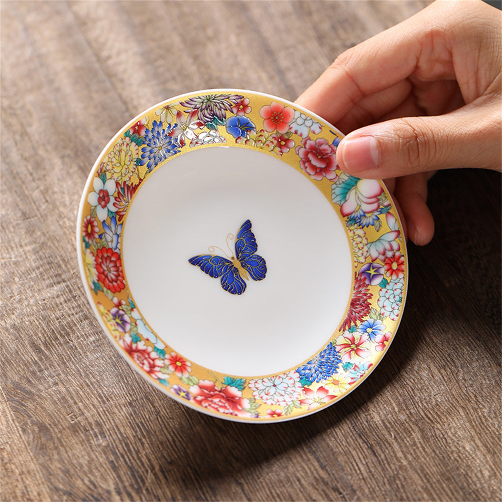 Butterfly Fly Golden Land Flower Office Mug