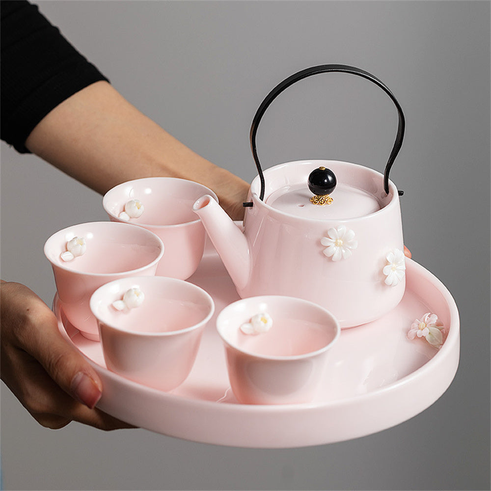 Pinched Handle Teapot Tea Set