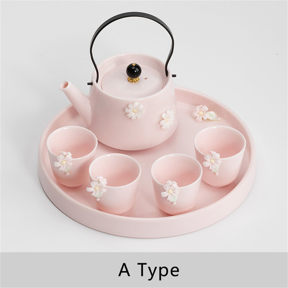 Pinched Handle Teapot Tea Set
