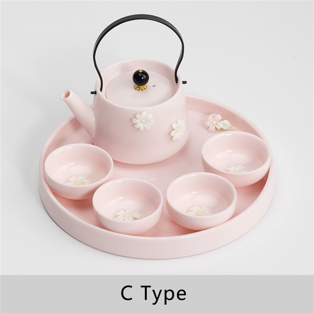 Pinched Handle Teapot Tea Set