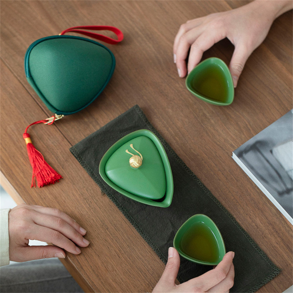 Dragon Boat Festival Zongzi Shaped Travel Tea Set